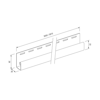 Планка J-trim VOX S-15 бук 3,05м Планка J-trim VOX S-15 бук 3,05м